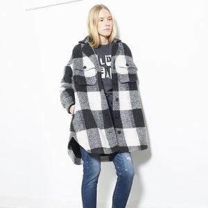 Anine Bing Mave Wool-Blend Buffalo Plaid Flannel Jacket